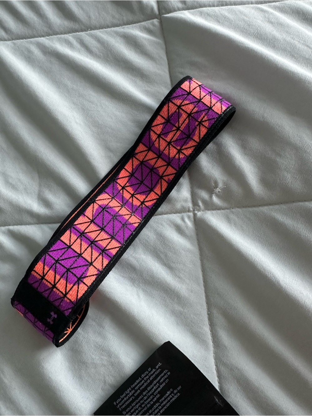 Under Armour Purple and Pink Geometric Elastic Workout Headband